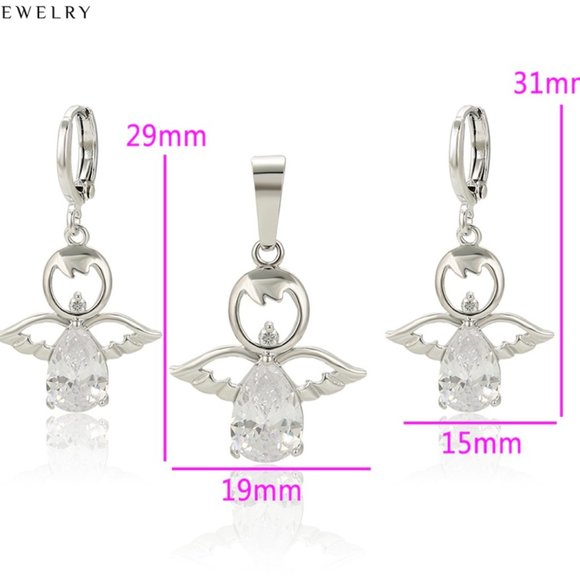 Adorable Angels Earrings & Necklace Set - Picture 4 of 12